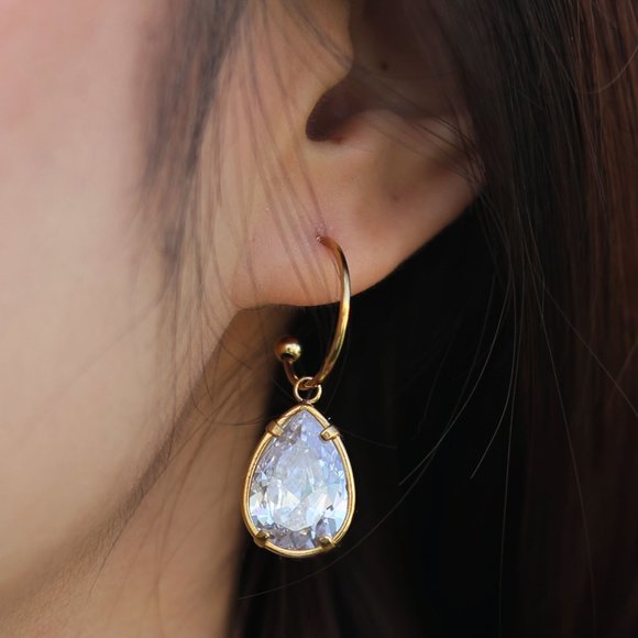 SLONE Chunky Crystal Earrings - Picture 1 of 7